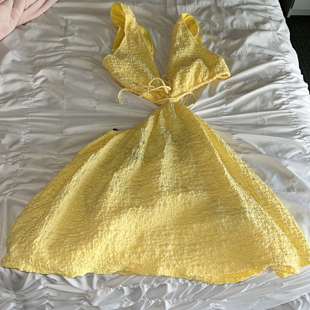 Yellow mini dress